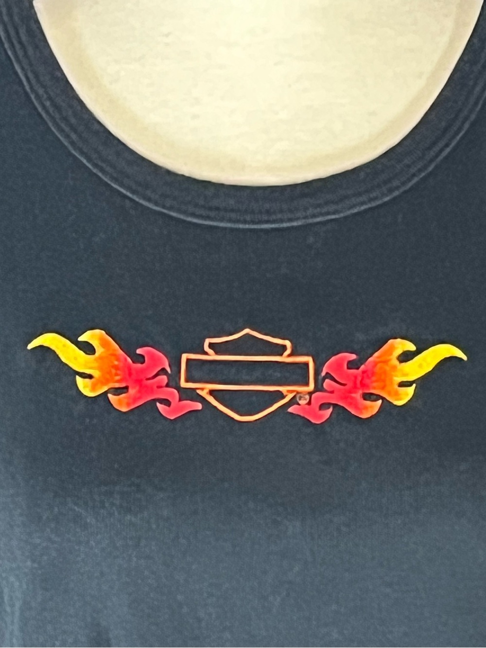 Harley-Davidson Mid-Continent Wichita KS Black Flame Women’s Graphic T-Shirt XL - Picture 2 of 7